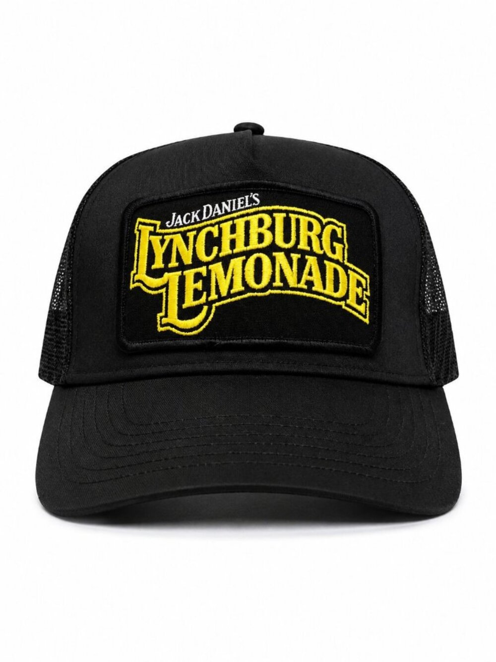 Jack Daniels Mens Trucker Hat Black Mesh Snapback Lynchburg Lemonade Logo